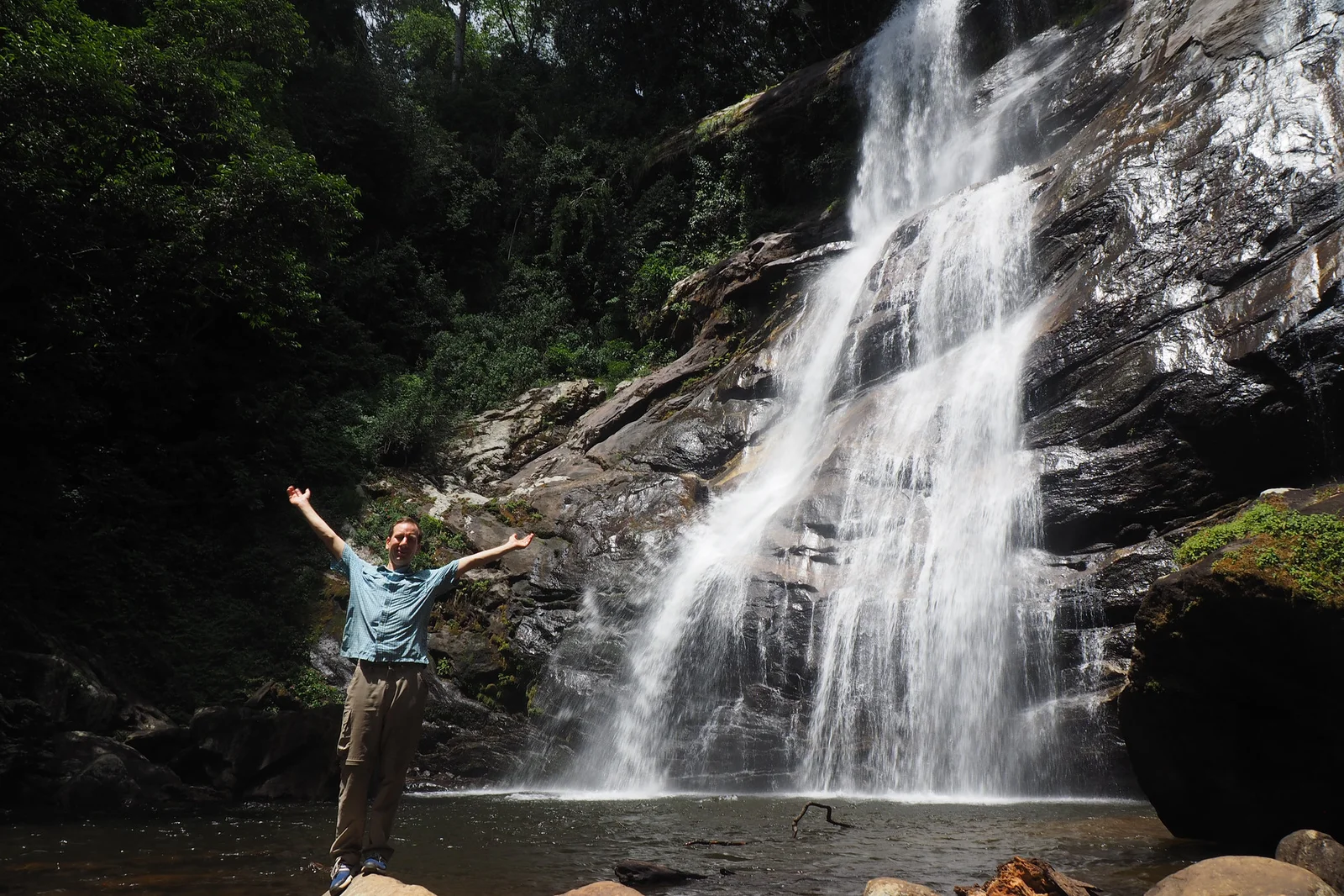 The 180-metre Sanje Waterfall cascading through a natural amphitheatre of rock and ancient forest in Udzungwa Mountains